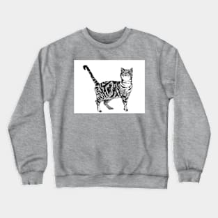 Tabby Cat Drawing Crewneck Sweatshirt